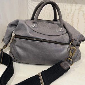 JAS MB Gray Crossbody Bag with Brass Details